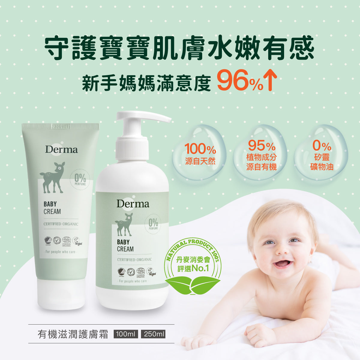 Derma Bebe 嬰兒有機潤膚霜250ml 無香低敏保濕|丹麥Derma嬰兒護膚 – DERMA - HONG KONG & MACAU STORE
