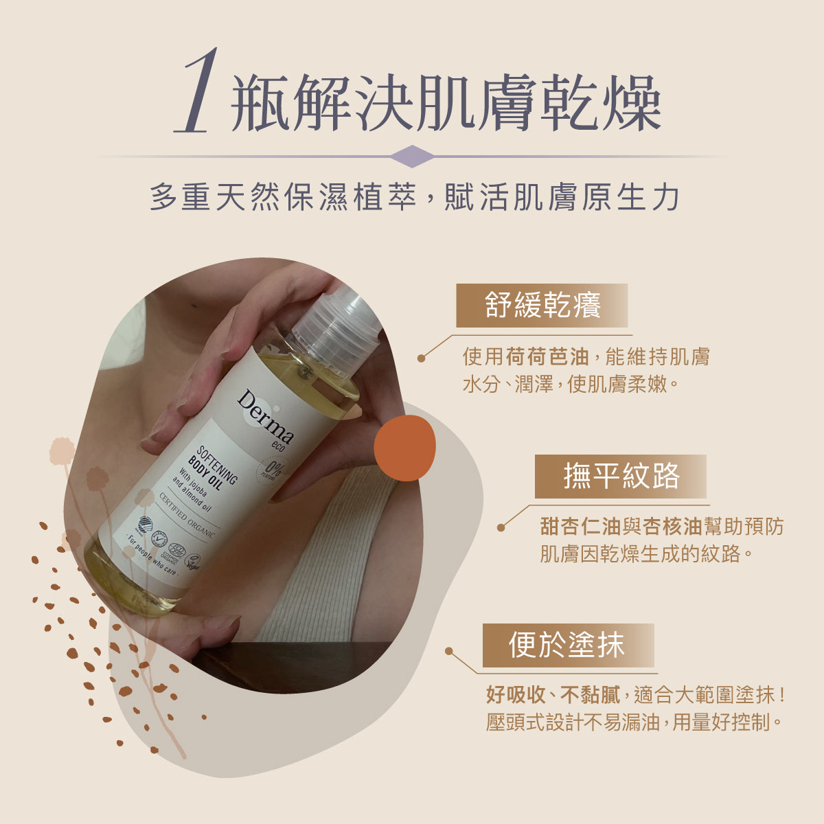 Derma Eco Body Oil (150 ml) 有機植萃護膚撫紋油