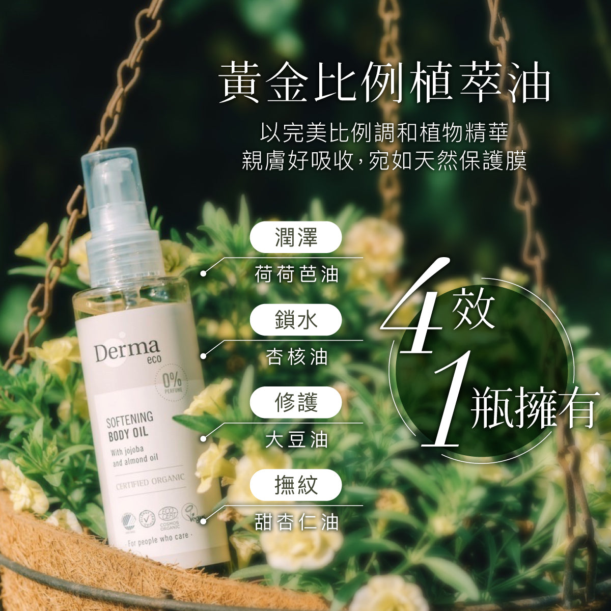 Derma Eco Body Oil (150 ml) 有機植萃護膚撫紋油